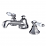Modern Two-Handle Three-Hole Deck Mounted Widespread Bathroom Faucet with Brass Pop-Up in Polished Chrome Color