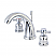 Modern Two-Handle Three-Hole Deck Mounted Widespread Bathroom Faucet with Plastic Pop-Up in Polished Chrome