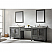 Traditional 102" Double Sink Bathroom Vanity Modular Set in Gray