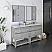 60" Floor Standing Double Sink Modern Bathroom Vanity w/ Open Bottom & Mirrors in Ash