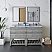 60" Floor Standing Double Sink Modern Bathroom Vanity w/ Open Bottom & Mirrors in Ash
