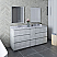 72" Floor Standing Double Sink Modern Bathroom Vanity w/ Mirrors in Rustic White Finish