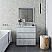 36" Floor Standing Modern Bathroom Cabinet w/ Top & Sink in Rustic White