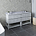 72" Floor Standing Open Bottom Double Sink Modern Bathroom Cabinet w/ Top & Sinks in Rustic White