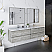 72" Wall Hung Double Sink Modern Bathroom Cabinet w/ Top & Sinks in Ash