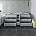 84" Floor Standing Double Sink Modern Bathroom Cabinet w/ Top & Sinks in Rustic White