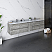 84" Wall Hung Double Sink Modern Bathroom Cabinet w/ Top & Sinks in Ash
