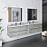84" Wall Hung Double Sink Modern Bathroom Cabinet w/ Top & Sinks in Ash