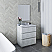 30" Floor Standing Modern Bathroom Cabinet w/ Top & Sink in Rustic White