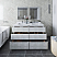 60" Floor Standing Double Sink Modern Bathroom Cabinet w/ Top & Sinks in Rustic White