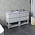 60" Floor Standing Open Bottom Double Sink Modern Bathroom Cabinet w/ Top & Sinks in Rustic White