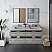 60" Wall Hung Double Sink Modern Bathroom Cabinet w/ Top & Sinks in Ash