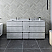  72" Floor Standing Double Sink Modern Bathroom Cabinet w/ Top & Sinks in Rustic White Finish