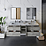 72" Wall Hung Double Sink Modern Bathroom Cabinet w/ Top & Sinks in Ash Finish