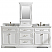 96" Bath Vanity in White with Carrara Marble Vanity Top in White with White Basin