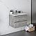 24" Wall Hung Modern Bathroom Cabinet w/ Top & Sink in Ash