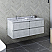 48" Wall Hung Double Sink Modern Bathroom Cabinet w/ Top & Sinks in Rustic White