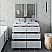 48" Floor Standing Double Sink Modern Bathroom Cabinet w/ Top & Sinks in Rustic White
