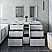 60" Floor Standing Double Sink Modern Bathroom Cabinet w/ Top & Sinks in Rustic White Finish