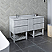 60" Floor Standing Open Bottom Double Sink Modern Bathroom Cabinet w/ Top & Sinks in Rustic White Finish