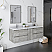 60" Wall Hung Double Sink Modern Bathroom Cabinet w/ Top & Sinks in Ash Finish