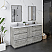 60" Floor Standing Double Sink Modern Bathroom Cabinet w/ Top & Sinks in Ash Finish