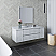 60" Wall Hung Single Sink Modern Bathroom Cabinet w/ Top & Sink in Rustic White