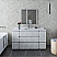 60" Floor Standing Single Sink Modern Bathroom Cabinet w/ Top & Sink in Rustic White