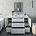 54" Floor Standing Modern Bathroom Cabinet w/ Top & Sink in Rustic White