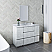 48" Floor Standing Modern Bathroom Cabinet w/ Top & Sink in Rustic White