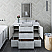 48" Floor Standing Modern Bathroom Cabinet w/ Top & Sink in Rustic White