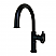Single-Handle 1-Hole Deck Mount Bathroom Faucet with Push Pop-Up in Matte Black/Polished Nickel