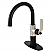 Single-Handle 1-Hole Deck Mount Bathroom Faucet with Push Pop-Up and Deck Plate in Matte Black