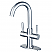 Two-Handle 1-Hole Deck Mount Bathroom Faucet with Push Pop-Up in Polished Chrome