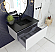 36" Cloud White Bathroom Vanity with Matte White VIVA Stone Solid Surface Countertop