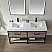 60" Vanity in Moxican Oak with White Composite Grain Stone Countertop Without Mirror