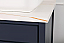 60" Navy Blue Bathroom Vanity Double Vessel Sink, White Quartz Countertop with Backsplash