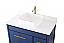 42" Modern Style Blue Single Bathroom Vanity Vessel Sink, White Quartz Countertop with Backsplash