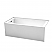 60 x 30" Acrylic Bathtub in White with Left-Hand Drain and Overflow Trim in Polished Chrome