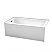 60 x 32" Acrylic Bathtub in White with Left-Hand Drain and Overflow Trim in Polished Chrome