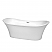 71" Freestanding Bathtub in White with Polished Chrome Drain and Overflow Trim