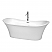 71" Freestanding Bathtub in White with Polished Chrome Drain and Overflow Trim