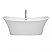 71" Freestanding Bathtub in White with Polished Chrome Drain and Overflow Trim