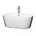60" Freestanding Bathtub in White with Polished Chrome Drain and Overflow Trim with Faucet Options