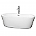 67" Freestanding Bathtub in White with Polished Chrome Drain and Overflow Trim with 2 Faucet Option