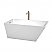 59" Freestanding Bathtub in White with Brushed Nickel Drain and Overflow Trim