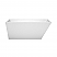 59" Freestanding Bathtub in White with Brushed Nickel Drain and Overflow Trim