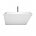 59" Freestanding Bathtub in White with Brushed Nickel Drain and Overflow Trim