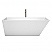 67" Freestanding Bathtub in White with Brushed Nickel Drain and Overflow Trim