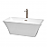 59" Freestanding Bathtub in White with Brushed Nickel Drain and Overflow Trim with Faucet Option